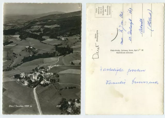 89510 - Diex, Saualpe - Luftbild - Echtfoto - Ansichtskarte, gelaufen