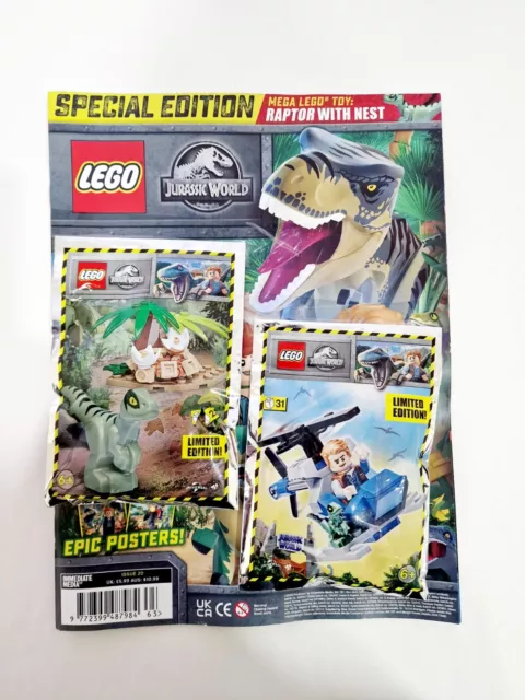 Lego Jurassic World Magazine Ausgabe 20 mit 2 limitierten Auflagen Spielzeug versiegelt