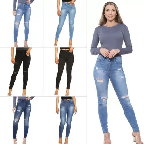 Enzo Femmes Jeans Moulant Cintré Femme Extensible Neuf Jeans Pantalon UK Taille