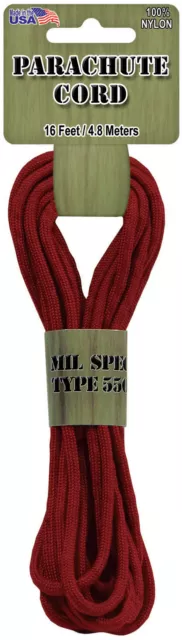 Cable paracaídas 4 mmx16'-rojo, PARA-1606