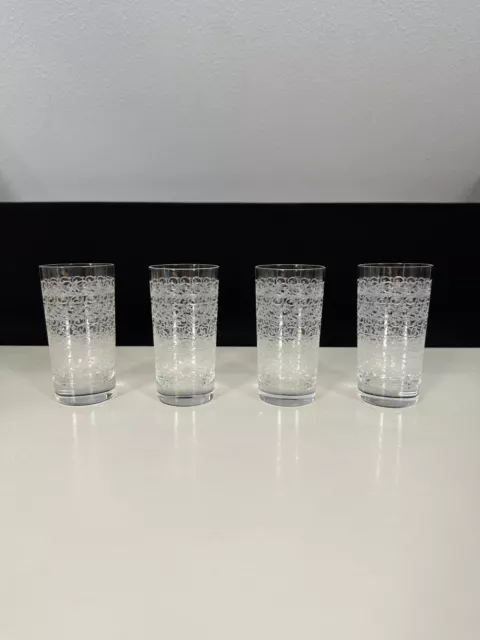 Baccarat 4x Kristallglas Longdrinkglas Rohan France Geätzt