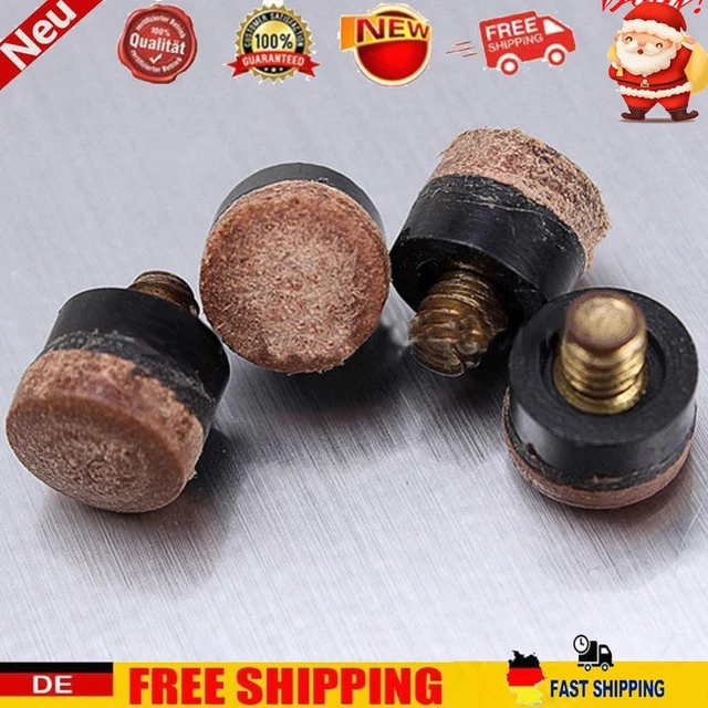 10pcs Billiard Rod Tips Screw On 10mm Pool Stick Head Parts Billiard Accessories