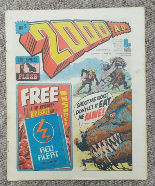 2000AD Comic Uk  Prog 3, 12 March 1977, No Free Gift.