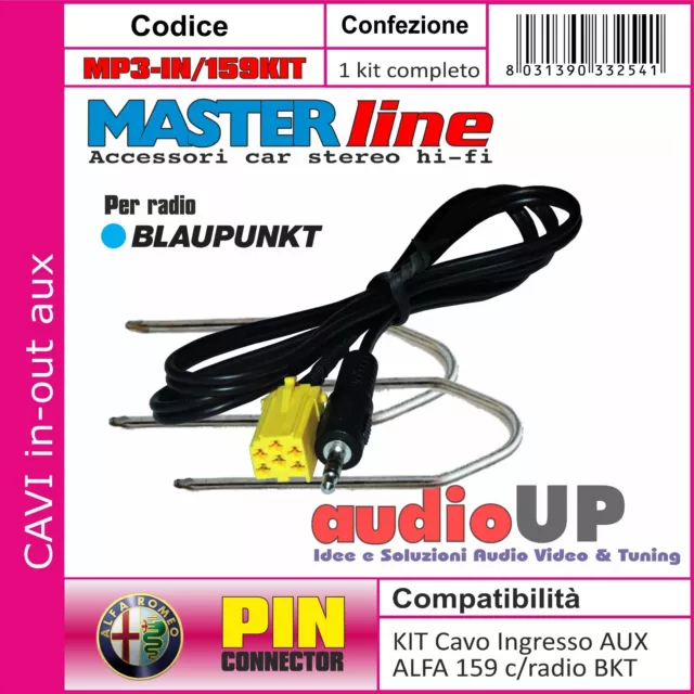 Cavo Ingresso Aux Kit Con Chiavi Smontaggio Radio Alfa R 159 Con Radio Blaupunkt