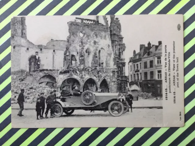 cpa RAS 1915 City Hall MILITARY AUTOMOBILE WAR Car Military War