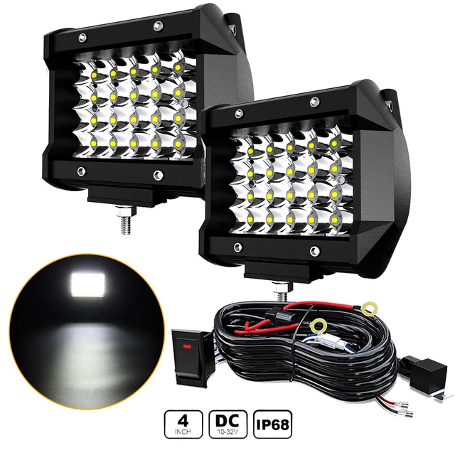 2X 48W 4in LED Spot Light Bar Pod Work Driving Fog Offroad Truck SUV UTV ATV 4X4