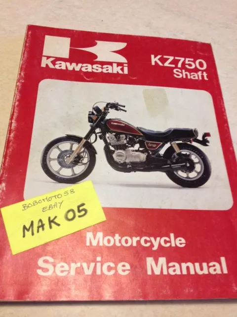 Kawasaki KZ750 Z Kz 750 1982 Tipo N1 P1 Manuale Officina Workshop di Servizio