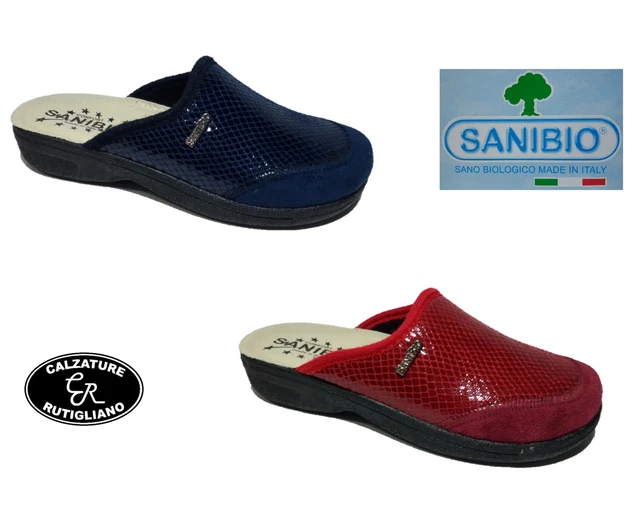 Ciabatte Donna Sanitaria Pantofole Linea Comoda Blu Rosso Plantare Confort - 453