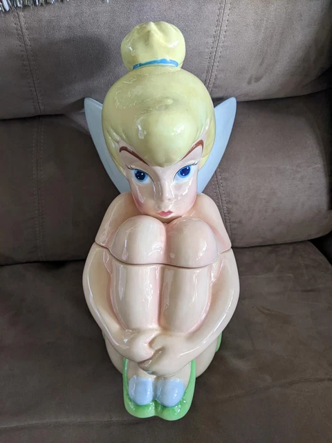 RARE NIB Mint Vintage Large Tinker Bell Cookie Jar Tinkerbell Disney Peter Pan