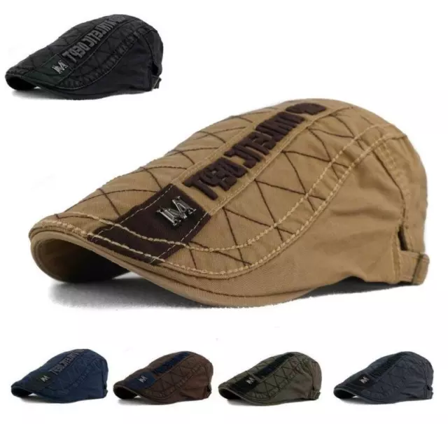 Herren Barett Retro Schiebermütze Efeu Cabbie Baskenmütze Kappe Golf Cap Hüt