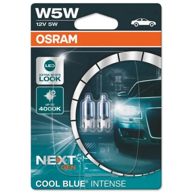 2 Osram Cool Blue Intense Standlicht weiß blau Birne Leuchtmittel Glühbirne WY5W