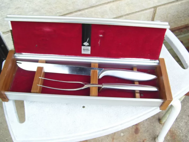 Vintage Gerber Legendary Blades Carving Set LITTLE SNICK & SIEGFRIED Knife Fork