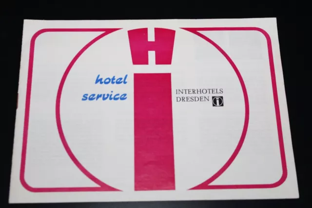 Messe Prospekt Broschüre Information Hotel-Service Interhotels Dresden DDR 1975