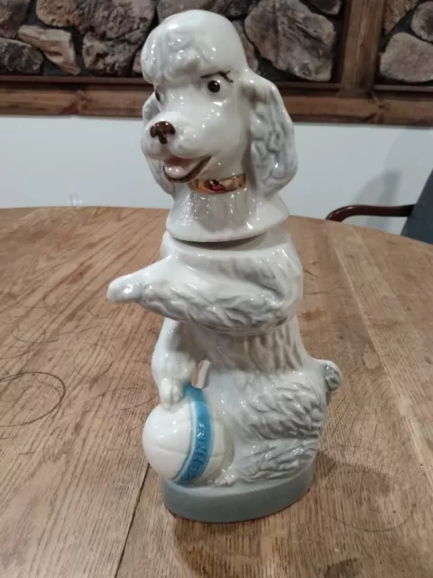 Vintage 1970 Jim Beam “PENNY” the Poodle with Ball Trophy Decanter Bottle EMPTY