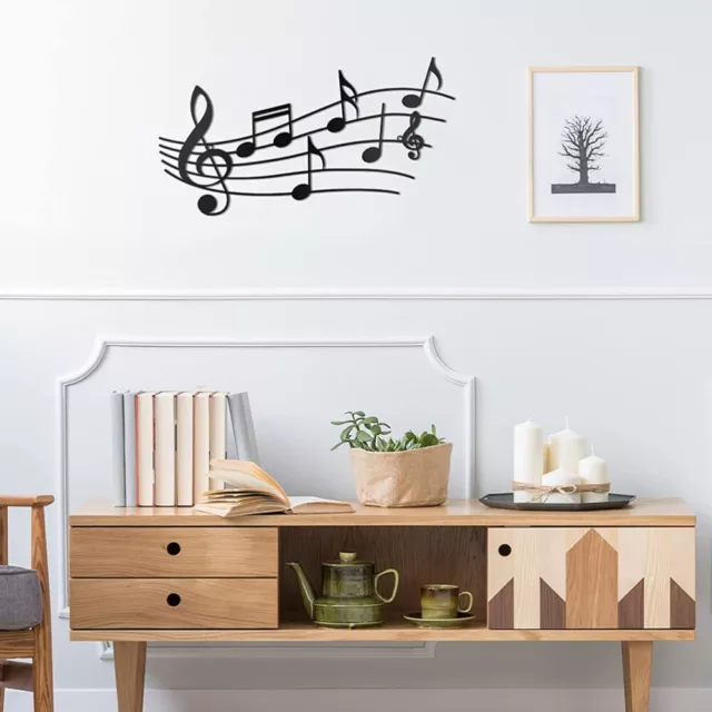 Metal Music Wall Art Musical Hanging Sculpture Black Note Decoration The Sign