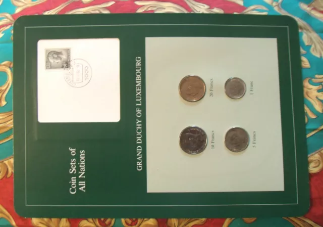 Coin Sets of All Nations Luxembourg w/Card 1980 - 1983 UNC 10F STAMP 5 Franc 81