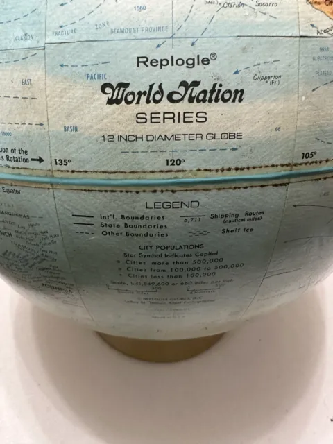 Replogle World Nation Series Globe LeRoy M. Tolman Vintage.  Good condition.