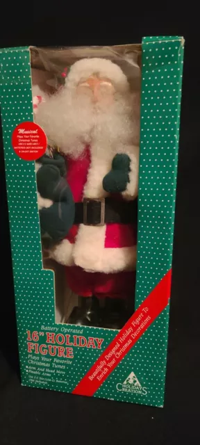 Holiday Creations 16" Musical Santa Plays Christmas Tunes Carols Does Not Move