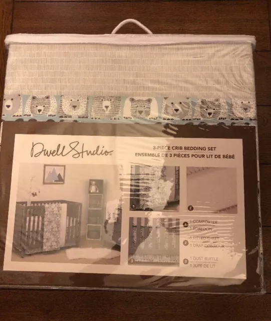 Dwell Studio Bear Hugs 3 Piece Crib Bedding Set Baby Infant