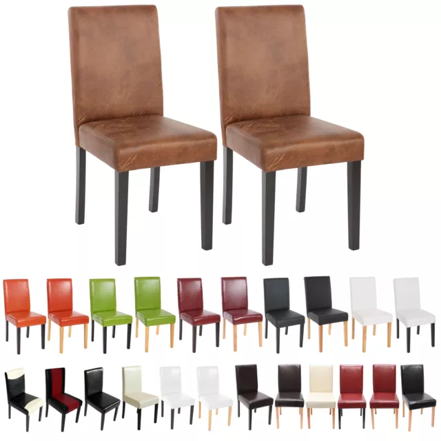 Lot de 2 chaises de séjour Littau, simili-cuir, coloris div, pieds clairs/foncés