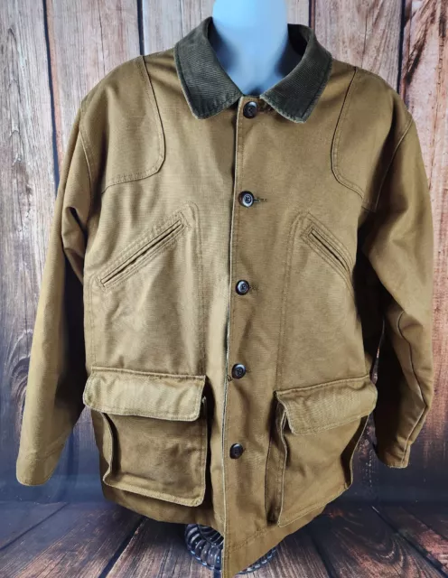 CABELA'S Duck Canvas Field Jacket Blanket Flannel Lined Chore Barn Coat Large