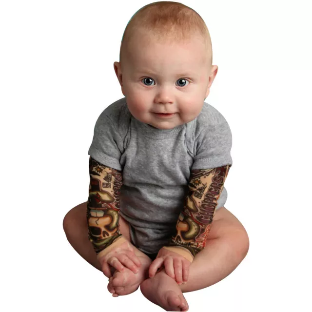 3-24M Newborn Baby Boy Kids Tattoo Print Long Sleeve Romper Jumpsuit Tops Blouse 3