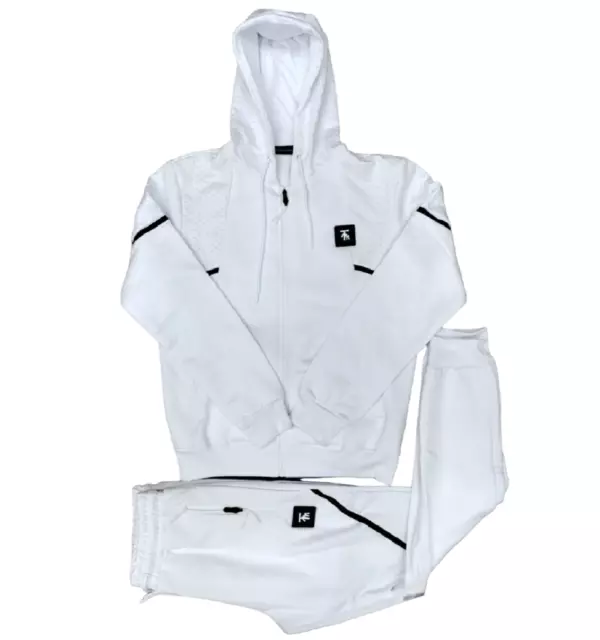 MENS WHITE TIME Is Money Tracksuit 2 Piece Set Hoodie Joggers Zip Pant Gym Wear 53.99 PicClick UK