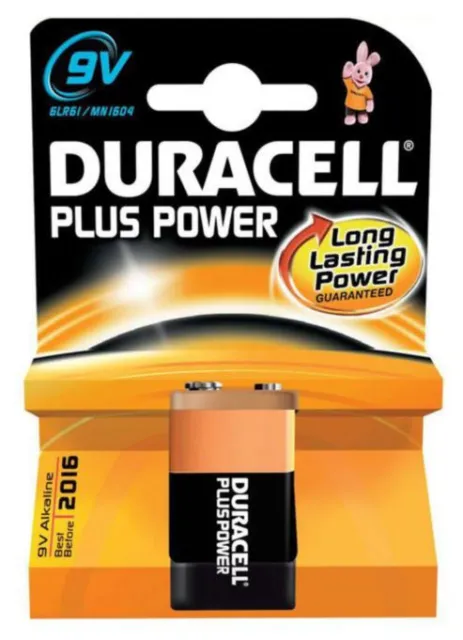 Duracell 9V Plus Puissance PP3 Alcaline Durablock Batterie - 6LF22/MN1604B1