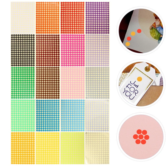 20 Sheets Round Sticker Labels Small Dot Stickers Handwriting