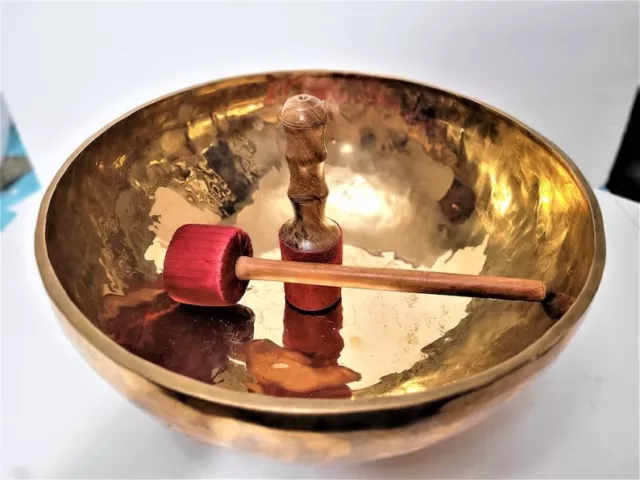 Large Handmade Tibetan Singing Bowl Meditation Sound Bowl, Deep Vibrations