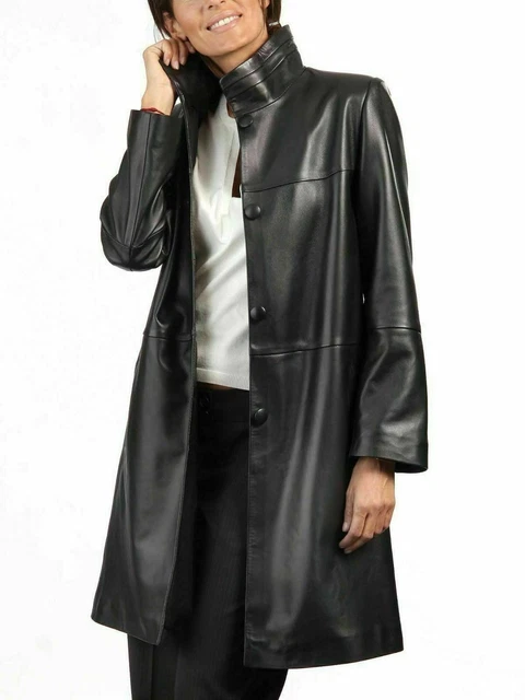 Trench En Cuir Noir Zara Taille L Pour Femme - Occasion Très Bon état