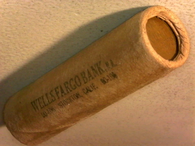 $$(1)-Old-- Sealed- Vintage- Lincoln Wheat Cent Roll- - Wells Fargo Bank!!