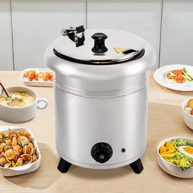 Commercial 10Qt 10L Electric Countertop Food Soup Kettle Warmer 201 Stainless