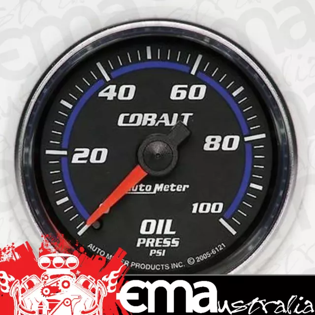AutoMeter AU6121 Cobalt 2-1/16" Mech Oil Pressure Gauge 0-100 PSI