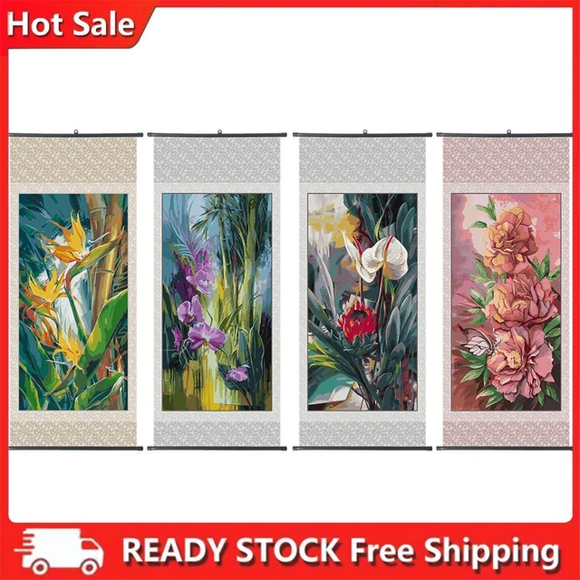 Cornice da appendere fiori fai da te tela immagine rotolo poster dipinto ad olio per camera da letto