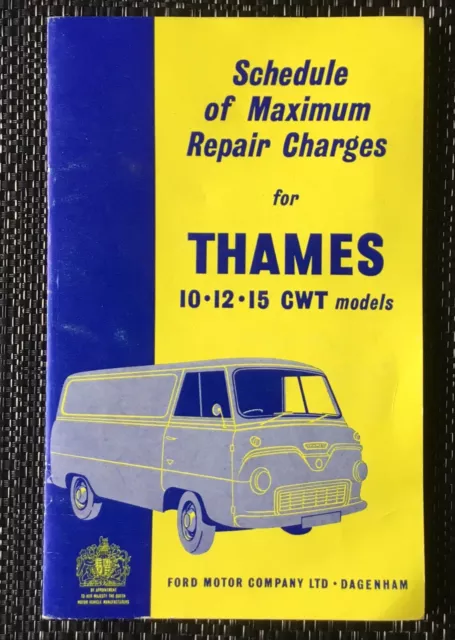 Ford Service Guide and Ford Thames Repair Charges 1964