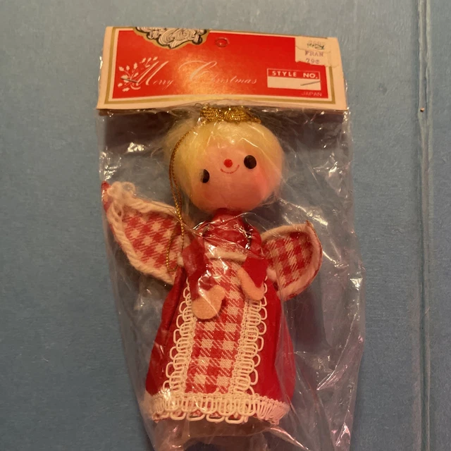 VTG 1960S MADE IN JAPAN cardboard angel Christmas ornament IN PACKAGE