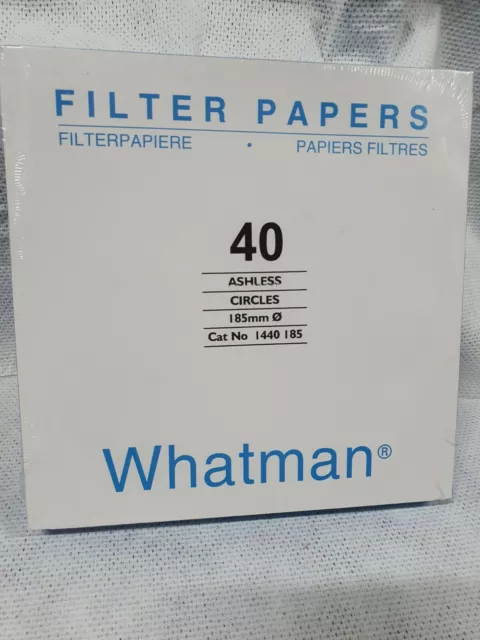 Whatman Grade 40 Ashless Filter Paper  Analysis 185 mm Circle 100 1440-185