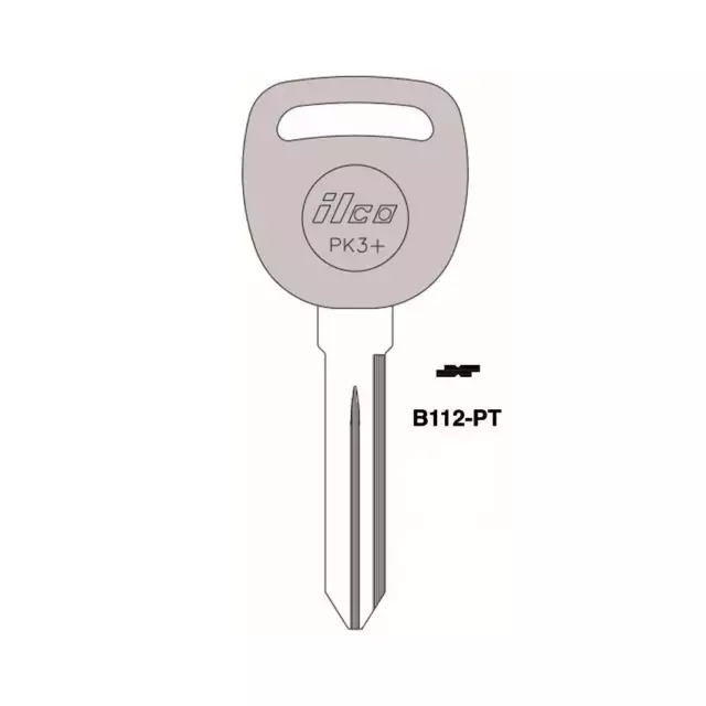 ILCO New Uncut Blank Chipped Transponder key Replacement for GM PK3+ B99