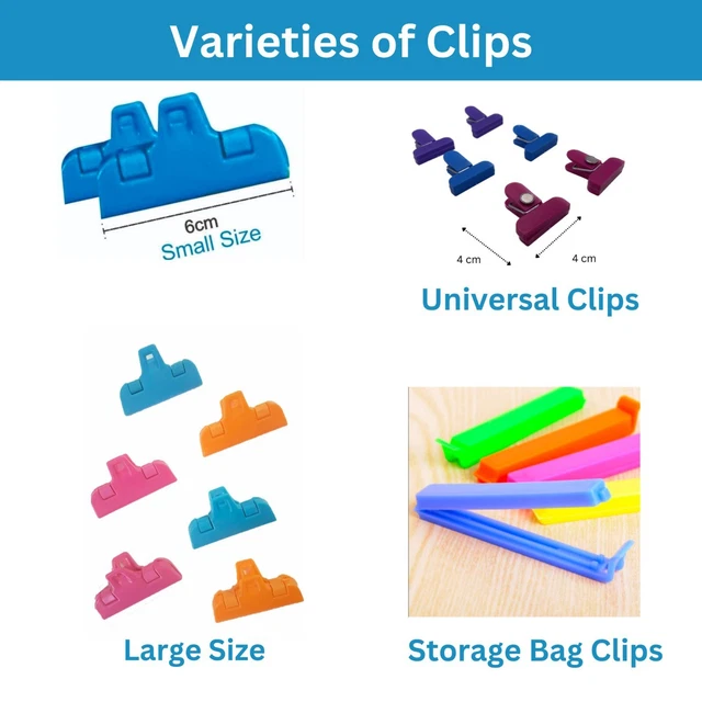 FOOD BAG STORAGE Clips Freezer Fridge Seal Hanging Keeps Food Fresh bag