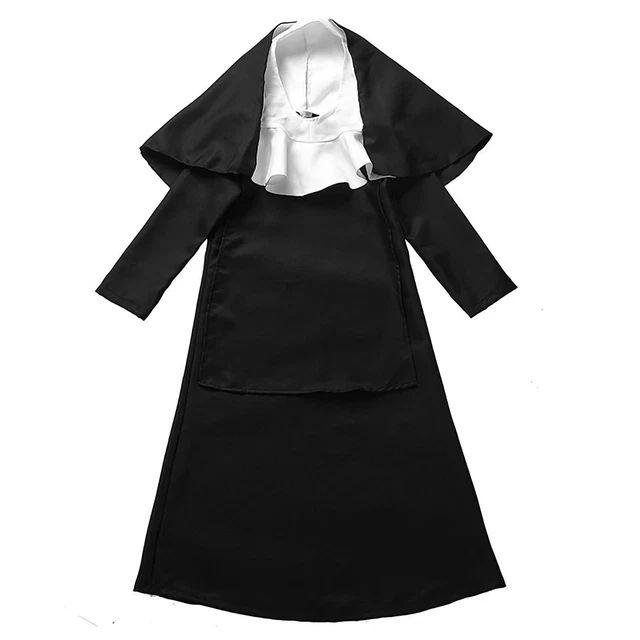 Kids Girls Nun Costume Halloween Party Book Week Fancy Dress Child Sister Outfit