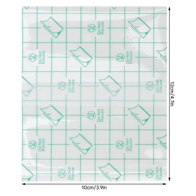 100 x Coperchio Bendaggio Adesivo Impermeabile 10x12 cm Pellicola Elasticizzata Trasparente SLS