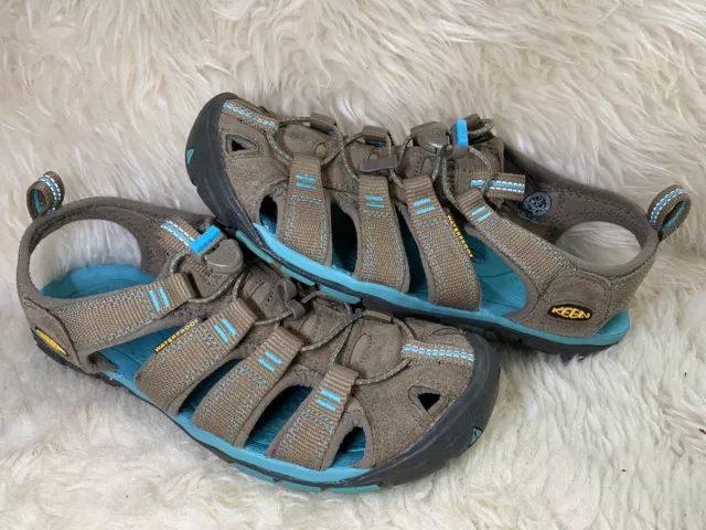 Women's Keen Clearwater CNX 1010997 Waterproof Tan Teal Hiking Sandal Size 7.5