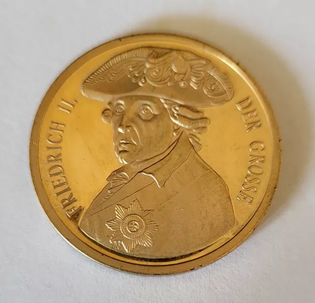 Göde Medaille "Friedrich II der Große" edel vergoldet 2