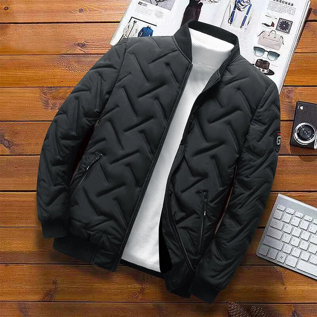 Mens Thicken Puffer Jacket Padded Hooded Coat Winter Warm Full Zipper Outwear