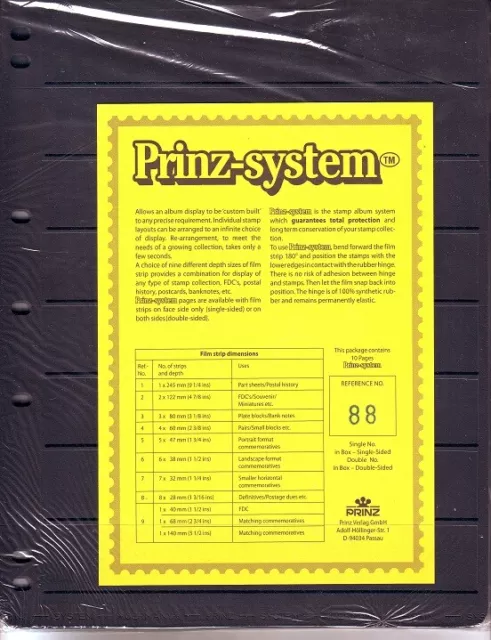 10  Prinz System 8  strip double sided Pages stock sheet