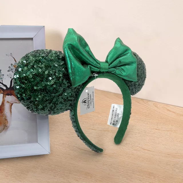 UK Ears Disney Parks Emerald Green Sequins Edition Minnie Mouse Headband