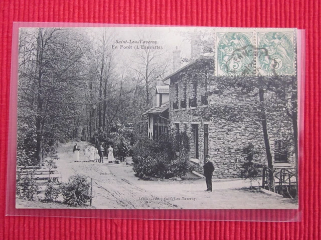 Cpa Ecrite Timbre Saint Leu Taverny En Forêt L'eauriette Neige Seine Et Oise 95