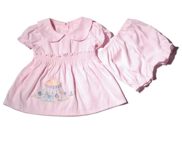 Robe de fête à manches courtes bébé filles fleuries rose vert jaune 0-12 mois 2