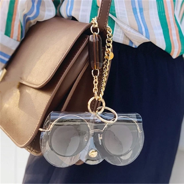 Occhiali da vista donna PVC laser metallo catena custodia protettiva occhiali da sole borse